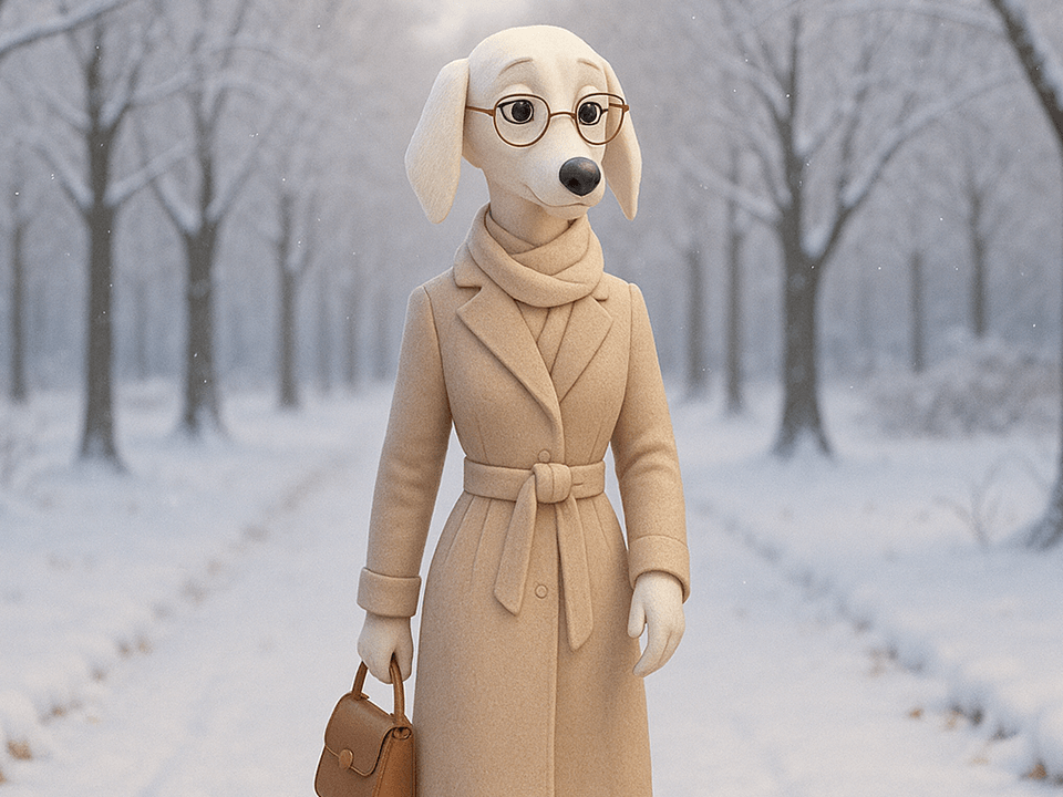 Snowflake the white sighthound blogging